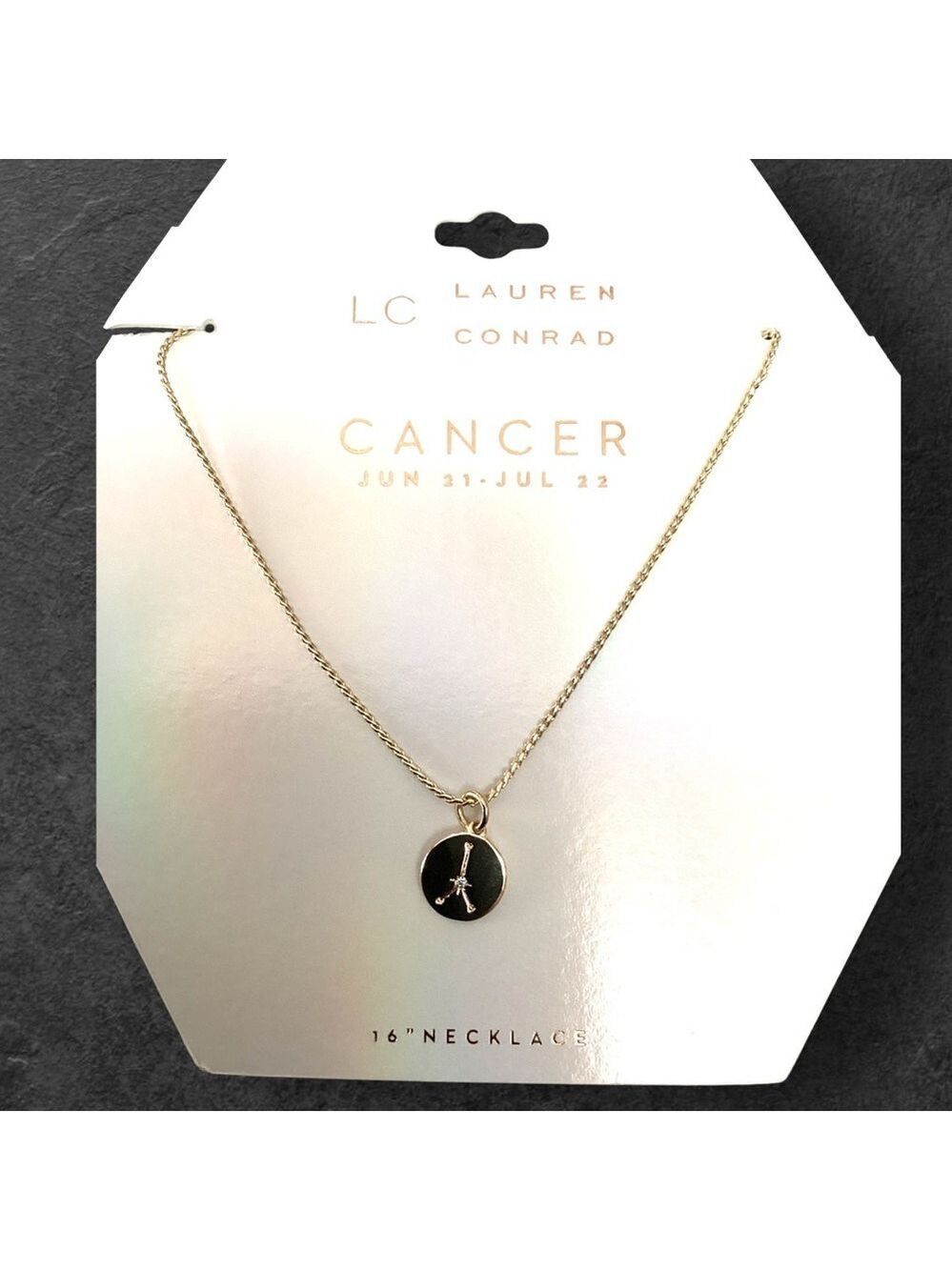 LC Lauren Conrad Gold Cancer Zodiac Necklace